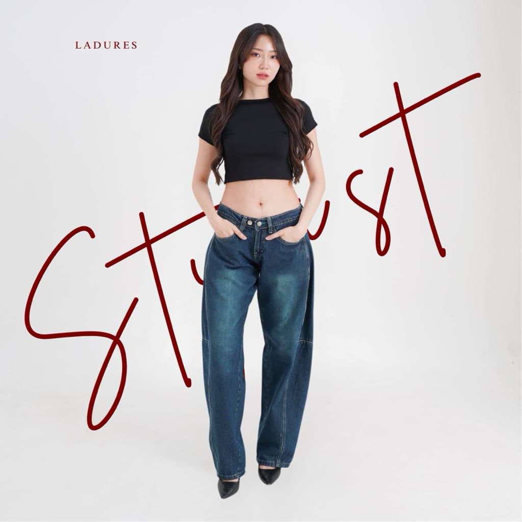 LADURES - Hailey Barrel Jeans - Low Waist Rise Denim  Celana Wanita Loose Panjang 6